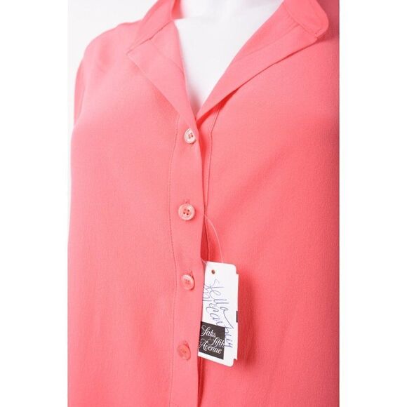 Stella McCartney Womens Silk Shirt Sz 42 US 6 Pink Popover half button NWT - Picture 4 of 6
